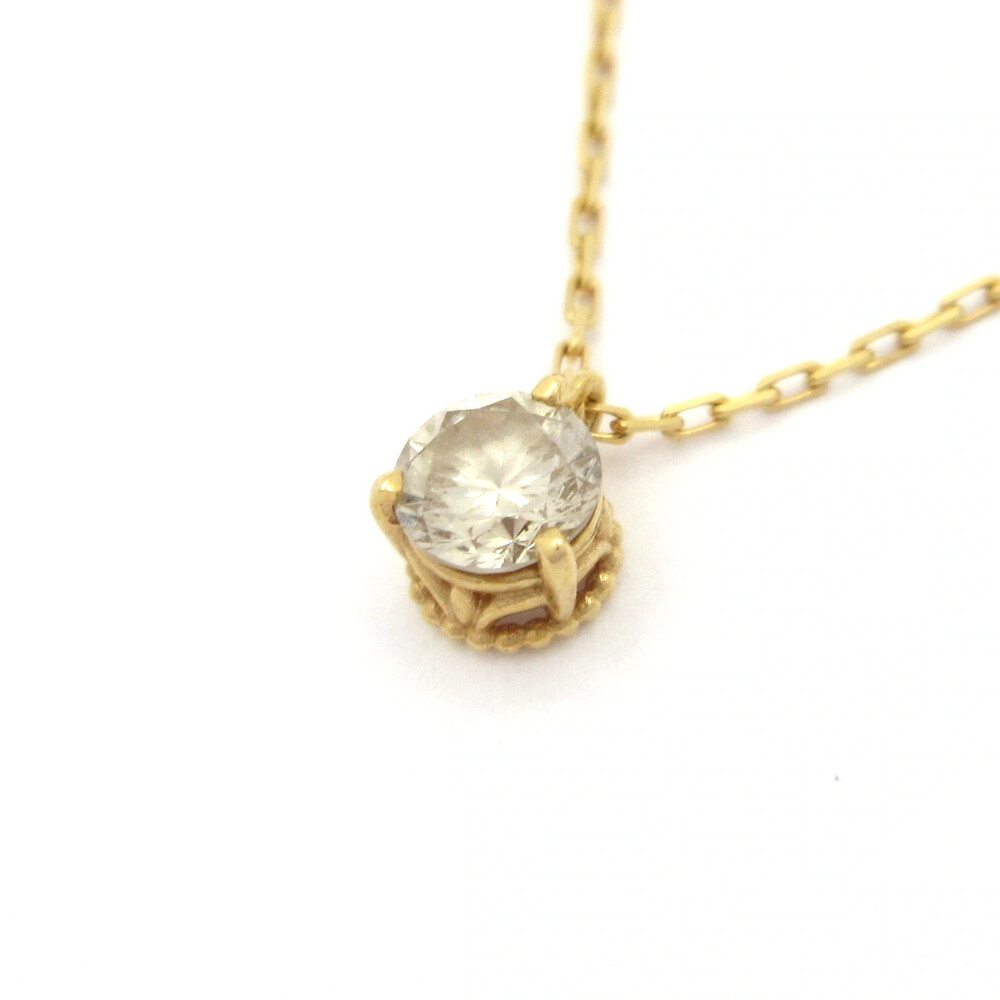 Agete 18K Yellow Gold Diamond Necklace #338899A70B